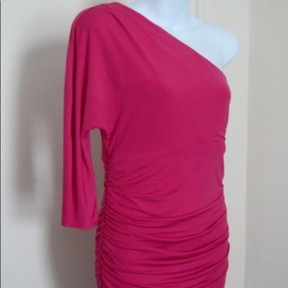 💖Express Hot Pink One Shoulder Bodycon Dress